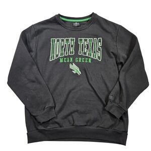 North Texas Mean Green Sweatshirt Mens Large Black NCAA Football Colosseum